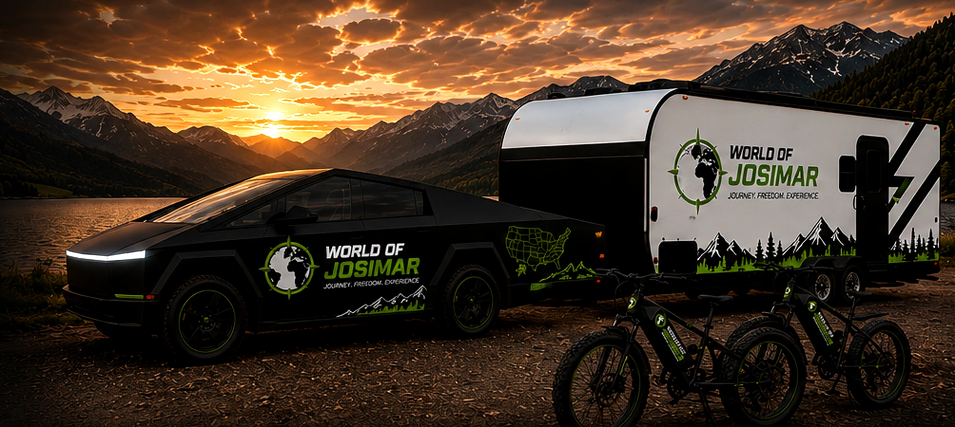 World of Josimar: Cybertruck, trailer Tracer e e-bikes na expedição